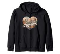 Atlanta Heart T-Shirt - Vintage Retro Georgia City Skyline Zip Hoodie