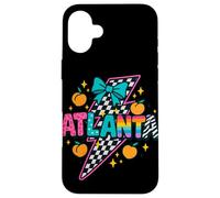 Atlanta Peach Checkered Lightning Rainbow Pride Tee Case for iPhone 16 Plus
