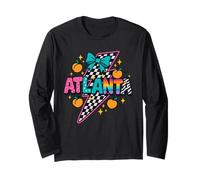 Atlanta Peach Checkered Lightning Rainbow Pride Tee Long Sleeve T-Shirt