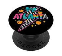Atlanta Peach Checkered Lightning Rainbow Pride Tee PopSockets Adhesive PopGrip