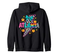 Atlanta Peach Checkered Lightning Rainbow Pride Tee Zip Hoodie