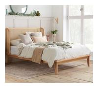 atlanta rattan wooden king size bed in oak