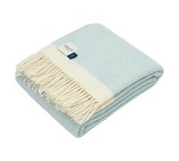 Atlantic Blankets | Herringbone Wool Blanket | Light Duck Egg Blue L
