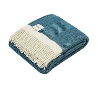 Atlantic Blankets | Herringbone Wool Blanket | Sailor Blue Standard
