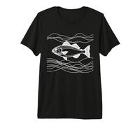 Atlantic Cod Fish Line Art Drawing Premium T-Shirt