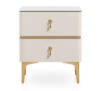 Atlantic Fairmont Bedside Table Cream & Gold Legs