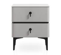 Atlantic Fairmont Bedside Table Light Grey & Black Legs