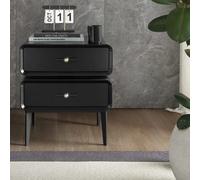 Atlantic Florence Bedside Table Black Black Legs