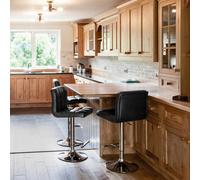 Atlantic Grid Bar Stool Black & Chrome Legs