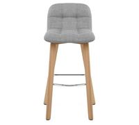 Atlantic Hex Wooden Stool Grey Fabric