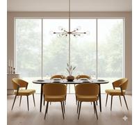 Atlantic Lusso Dining Chair Gold Legs & Yellow Velvet Seat
