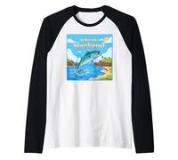 Atlantic Mackerel Fish Raglan Baseball Tee