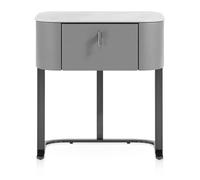 Atlantic Melrose Bedside Table Grey And Black Legs