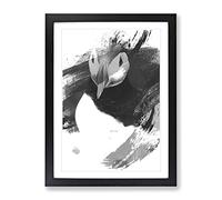 Atlantic Puffin Bird V1 Modern Framed Wall Art Print, Ready to Hang Picture for Living Room Bedroom Home Office Décor, Black A3 (34 x 46 cm)
