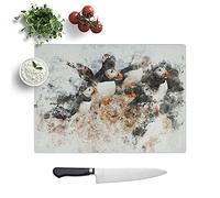 Atlantic Puffin Birds Vol.3 Watercolour - Textured Chopping Board - Worktop Saver - Cutting Board - Heat Resistant, Shatterproof and Hygenic - 39 x 28.5 cm