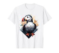 Atlantic Puffin Geometric Patten Art,Cute Atlantic Puffin Lo T-Shirt
