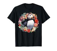 Atlantic Puffin Muffin Seabird Floral Ocean Common puffin T-Shirt