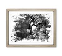 Atlantic Puffin Vol.2 V4 Modern Framed Print | A2 Oak Framed Wall Art | Ready to Hang | Modern Nature Picture | Living Room Bedroom Lounge Office