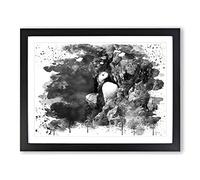 Atlantic Puffin Vol.2 V4 Modern Framed Print | A3 Black Framed Wall Art | Ready to Hang | Modern Nature Picture | Living Room Bedroom Lounge Office