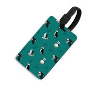 Atlantic Puffins Travel Luggage Tag for Suitcases ID Label Custom Bag Baggage Labels Black-Style