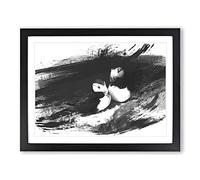 Atlantic Puffins V1 Modern Framed Print | A2 Black Framed Wall Art | Ready to Hang | Modern Nature Picture | Living Room Bedroom Lounge Office