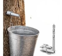 Atlantic Rush Maple Syrup Tapping Kit - 2 Count Spiles & Drill Bit - Stainless Steel - Maple Tree Tapping Kit