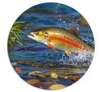 Atlantic Salmon 1000 Piece Wildlife Round Jigsaw Puzzles Impossible Puzzle Educational Games for Adults And Kids 1000pcs (67.5x67.5cm)