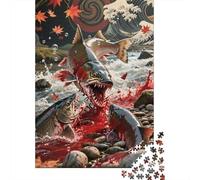 Atlantic Salmon Jigsaw Puzzles Puzzles for Adults Kids. 1000 Piece Cool Artwork Whimsical Challenge Toy Educational Game Home Decoration for Adults& Kids Age 14 Years Up 1000pcs (75x50cm)