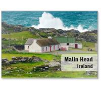Atlantic Storm Waves Beat The Coast near Malin Head on The Inishowen Peninsula, County Donegal. Northernmost Tip of Ireland., Fridge Magnet