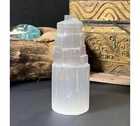Atlantic Sun, Pure Selenite Tower 10cm - Natural White Crystal, Energy Charging & Cleansing Pillar for Meditation, Chakra Work & Spiritual Healing Gifts