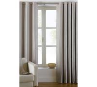 Paoletti Atlantic Woven Twill Eyelet Curtains, Natural, ATLANTI/RT7/NAT W229cm (90") x D183cm (72")