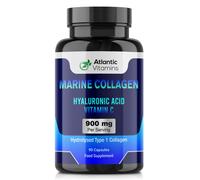 Atlantic Vitamins Marine Collagen 900 mg - High Strength 90 Collagen Caps with Hyaluronic Acid, Vitamin C - Type 1 Hydrolysed Collagen for Women & Men
