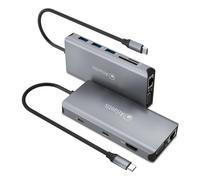 ATLANTIS A04-TC_DK46 USB C (Type C) to HDMI 4K, VGA, Ethernet RJ45 Gigabit Docking Station, 3 USB 3.0, 1 USB C, 1 PD-85W, 1 Audio IN/OUT 3.5mm, Card Reader, 18cm Cable Compatible with All Notebooks