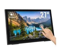 Atlantis A05-T27A-VHDM Monitor Touch 24 pollici, Touchscreen 10 tocchi, Full HD 1920x1080, HDMI VGA DP, tiltable 15°-50°, Vetro Protettivo 7H, Contrasto 1000:1, Angolo 178/178, Vesa 100