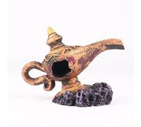 Atlantis Colourful Aquarium Decoration - Wreck Ornament, Resin Fish Tank Decor with Holes for Fish to Swim Through, Safe and Durable Underwater Landscape for Aquariums Terrariums (Genie Lamp)