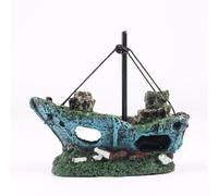 Atlantis Colourful Aquarium Decoration - Wreck Ornament, Resin Fish Tank Decor with Holes for Fish to Swim Through, Safe and Durable Underwater Landscape for Aquariums Terrariums (Boat)