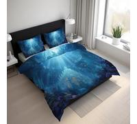 Atlantis Double Size Duvet Cover Sets - 3 Pcs Seabed Marine Fish Seaweed Bedding Set Reversible Soft Microfibre Quilt Covers & 2 Pillowcases with Zipper Closure