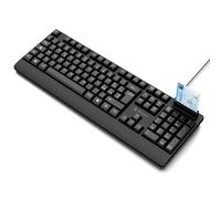 Atlantis Keyboard with Integrated SmartCard Reader, Italian QWERTY, CNS Reading, CRS, Health Card, Digital Signature, USB Connector, 1.5 m Cable - Black