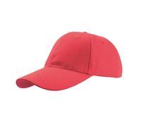 Atlantis Liberty Six Buckle Brushed Cotton 6 Panel Cap in Red Atlantis Red One Size