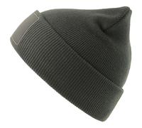 Atlantis Men's Wind S Patch Double Skin Cuffed Beanie in Dark Grey Atlantis Dark Grey One Size
