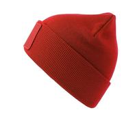 Atlantis Men's Wind S Patch Double Skin Cuffed Beanie in Red Atlantis Red One Size