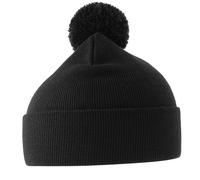 Atlantis Men's Wind S Pom Pom Double Skin Cuffed Beanie in Black Atlantis Black One Size