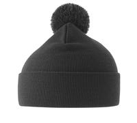Atlantis Men's Wind S Pom Pom Double Skin Cuffed Beanie in Dark Grey Atlantis Dark Grey One Size