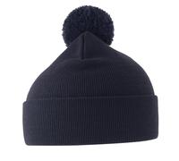 Atlantis Men's Wind S Pom Pom Double Skin Cuffed Beanie in Navy Atlantis Navy One Size
