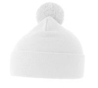Atlantis Men's Wind S Pom Pom Double Skin Cuffed Beanie in White Atlantis White One Size