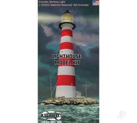 Atlantis Models 1/160 N Scale Lighthouse w/ LED Light & Diorama Base Plastic Kit