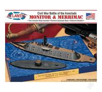 Atlantis Plastic Model Kit-Monitor and Merrimack Civil War Set