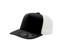 Atlantis Record Mid Visor 5 Panel Trucker Cap (One Size) (Black)