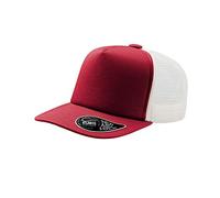Atlantis Record Mid Visor 5 Panel Trucker Cap (One Size) (Red)