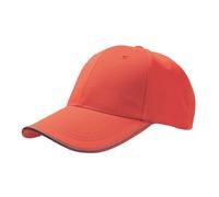 Atlantis Women's Reflect 6 Panel Reflective Piping Baseball Cap in Red Atlantis Red One Size